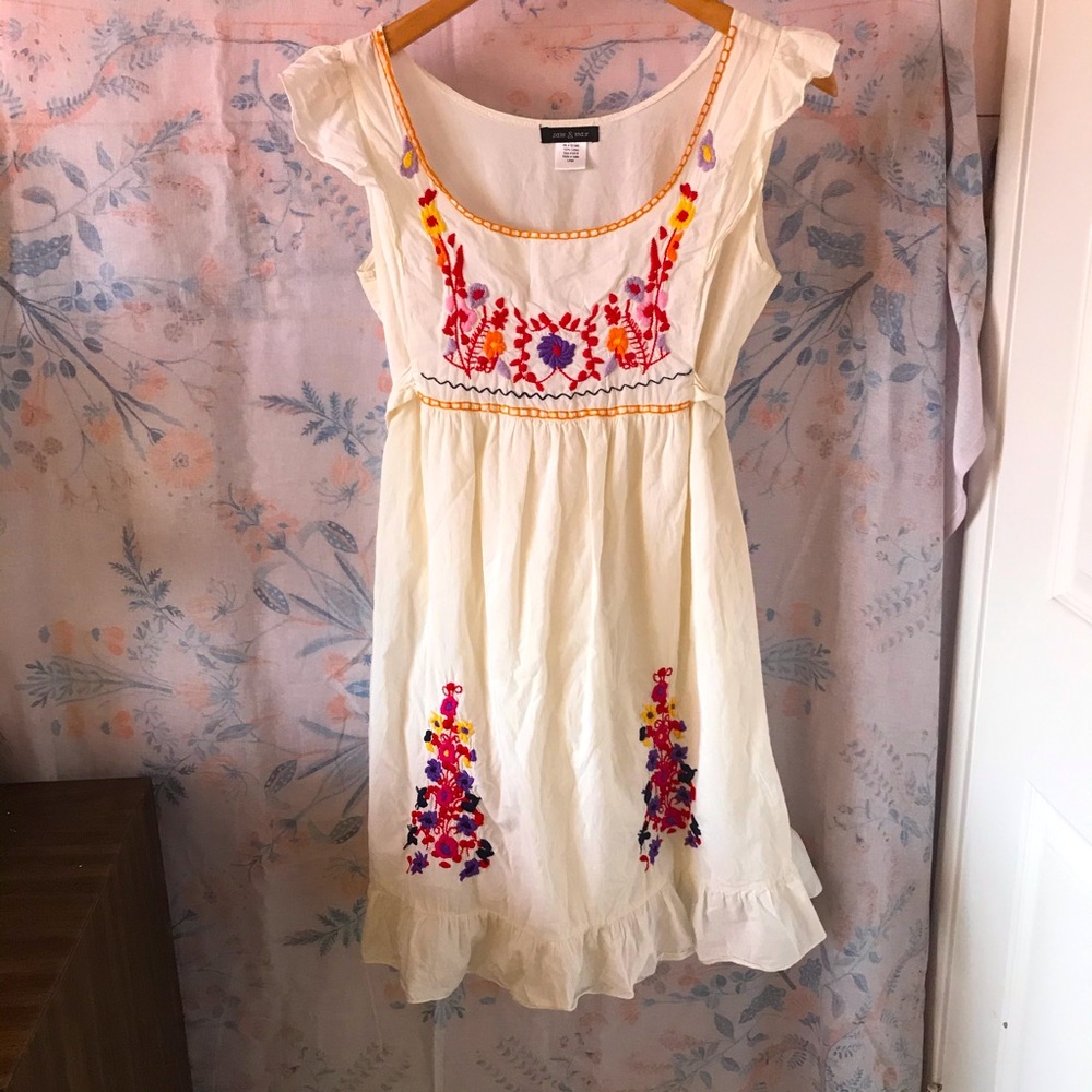 Sam & Max Embroidered Cream Dress